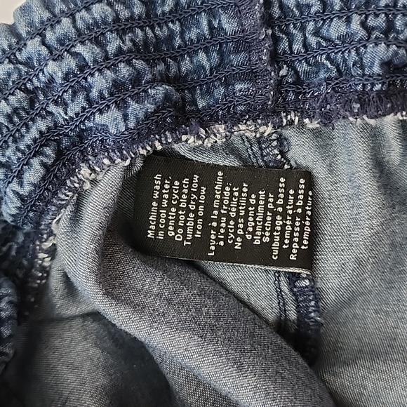 Jessica Women's Dark Denim Cotton Top 3/4 Sleeves 1/2 Button Up Size S - Picture 10 of 13